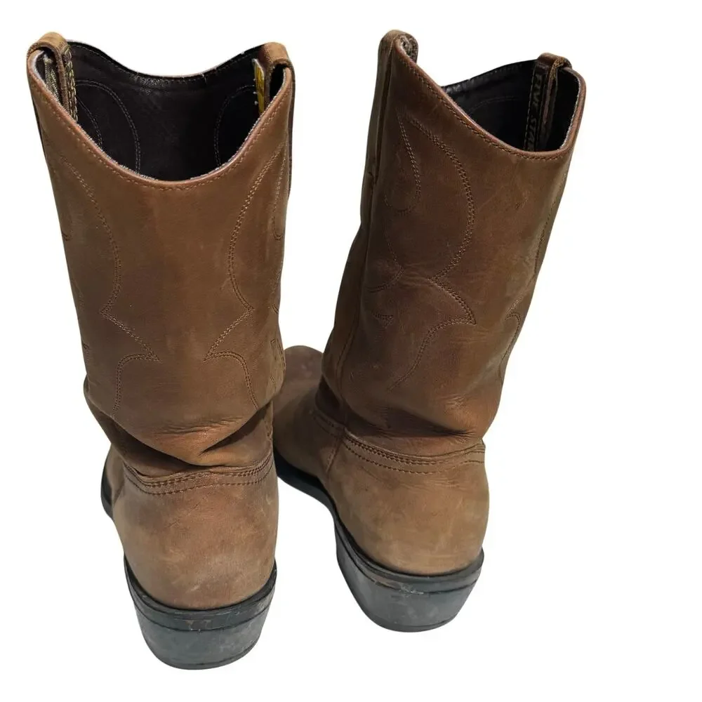 Five Star Western Roper Boots Brown Leather Cowboy Boots Men’s Size 9
